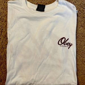 All white Obey Shirt